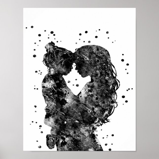 Affiche Mère et fille Idée cadeau, Cadeau d'anniversaire f (Devant)
