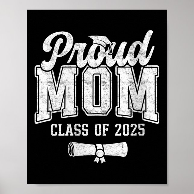 Affiche Mère fière de diplômée 2025 Femme Mère d'une termi (Devant)