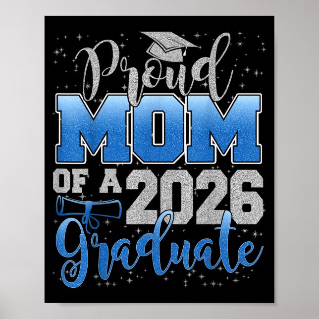 Affiche Mère fière d'un étudiant de la promotion 2026 en d (Devant)