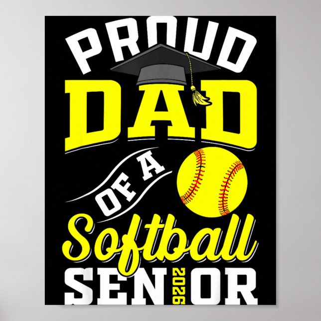 Affiche Mère fière d'un senior de softball de la promotion (Devant)