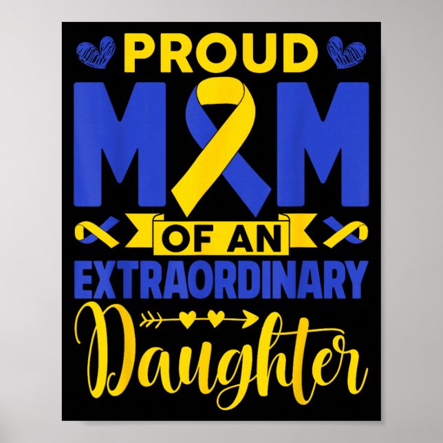Affiche Mère fière d'une fille extraordinaire en bas (Devant)