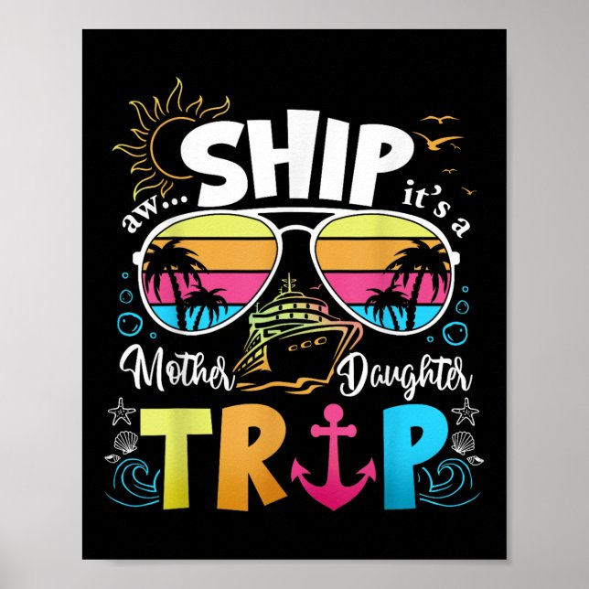 Affiche Mère Fille Croisière Maman Fille Voyage Funny Vac (Devant)