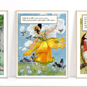 Affiche Mère Goose Nursery Rhyme Daffy Down Dilly