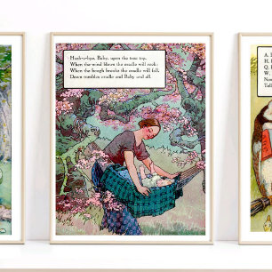Affiche Mère Goose Nursery Rhyme Hush A Bye Baby Nursery