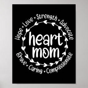 Affiche Mère guerrière CHD Cœur Maman Maladie cardiaque co
