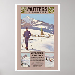 Affiche Mère Innsbruck  Tyrol Autriche Sports d'hiver