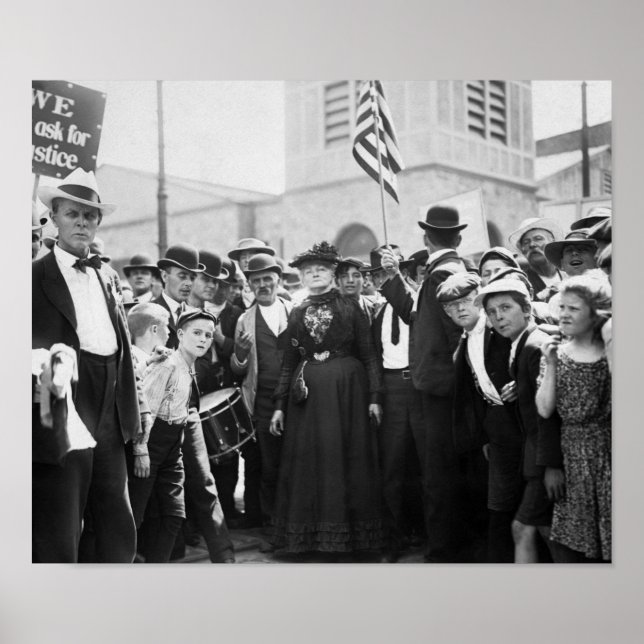 Affiche Mère Jones avec des travailleurs en grève - 1903 (Devant)