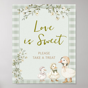 Affiche Mère l'Oie et Oison Fête de Naissance L'amour est