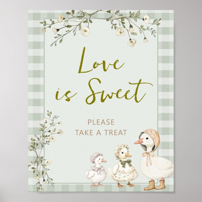 Affiche Mère l'Oie et Oison Fête de Naissance L'amour est  (Devant)
