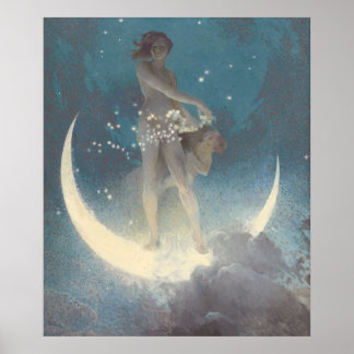 Affiche Mère Lune Art vintage