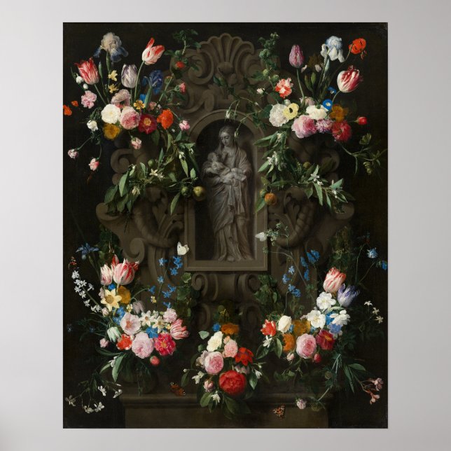 Affiche Mère Marie avec enfant Jésus Art sacré (Devant)