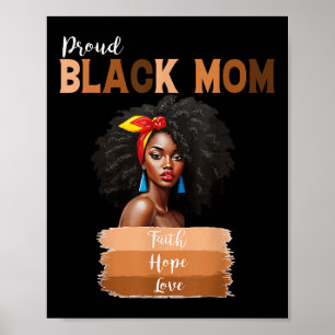 Affiche Mère noire fière Mélanine Mères afro-américaines D