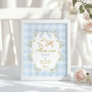 Affiche Mère oie Momosa bar Blue Gingham