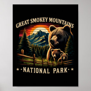 Affiche Mère ours noir Great Smokey Mountains National