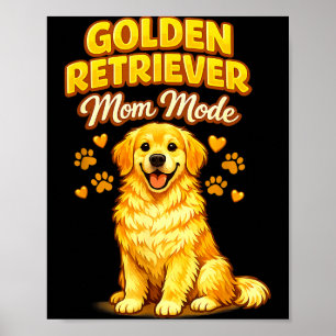 Affiche Mère retriever doré drôle mode chien amoureux mign