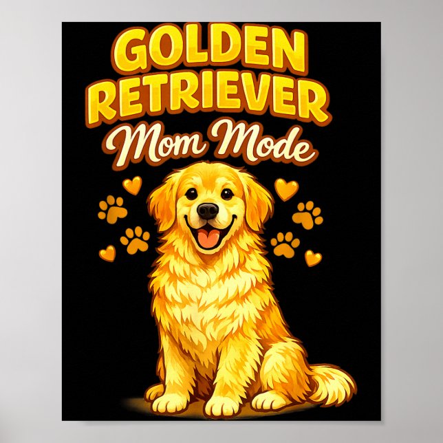Affiche Mère retriever doré drôle mode chien amoureux mign (Devant)