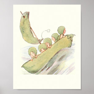 Affiche Mère Terre Enfants - Les petits pois dans une poit