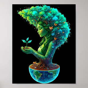 Affiche Mère verte nature journée de la terre 2026 terre m