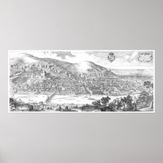 Affiche MERIAN : Château de Heidelberg et Vieille Ville (1