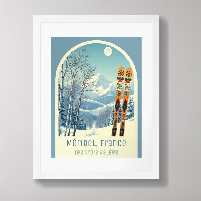 Affiche Méribel France Les trois Vallées ski (Créateur téléchargé)