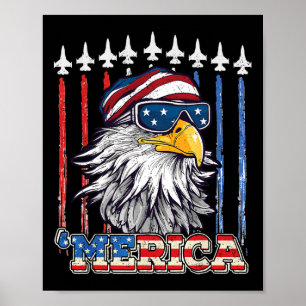 Affiche Merica 4 juillet Eagle Mullet Drapeau américain Pa