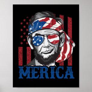 Affiche Merica Abraham Lincoln 4 juillet Chemise Hommes Am