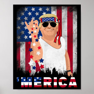 Affiche Merica Bae Salt Parsemer Drapeau Américain Patriot