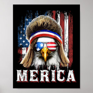 Affiche Merica Eagle Mullet 4 juillet American Flag Star
