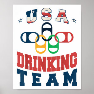 Affiche Merica Funny USA Drick Team Patriotic USA Ameri