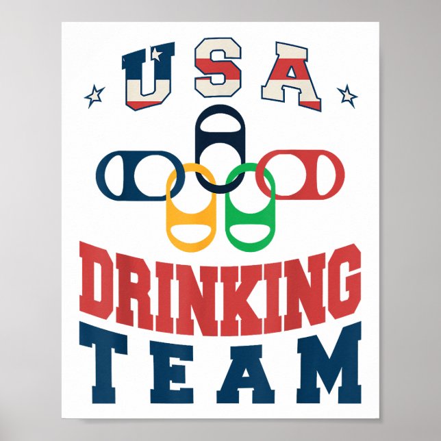 Affiche Merica Funny USA Drick Team Patriotic USA Ameri (Devant)