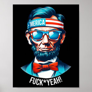 Affiche Merica Ouais Abraham Lincoln 4 juillet