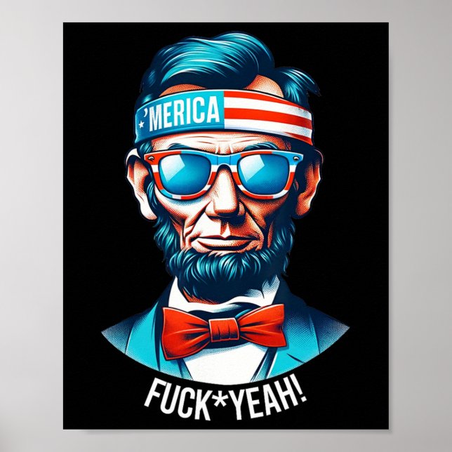 Affiche Merica Ouais Abraham Lincoln 4 juillet (Devant)