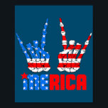 Affiche Merica Rock Sign 4th of July Patriotic American<br><div class="desc">Merica Rock Sign 4th of July Patriotic American Flag Mens Gift. Perfect gift for your dad,  mom,  papa,  men,  women,  friend and family members on Thanksgiving Day,  Christmas Day,  Mothers Day,  Fathers Day,  4th of July,  1776 Independent day,  Veterans Day,  Halloween Day,  Patrick's Day</div>