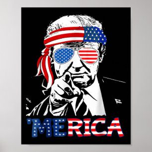 Affiche Merica Shirt heureux 4 juillet Merica Trump