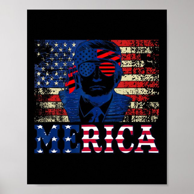Affiche Merica Shirts Quatrième 4 juillet Trump American F (Devant)