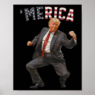 Affiche Merica Trump 4 juillet heureux Trump Drapeau améri
