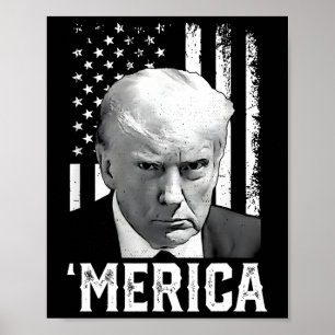 Affiche Merica Trump 4 juillet heureux Trump Drapeau améri