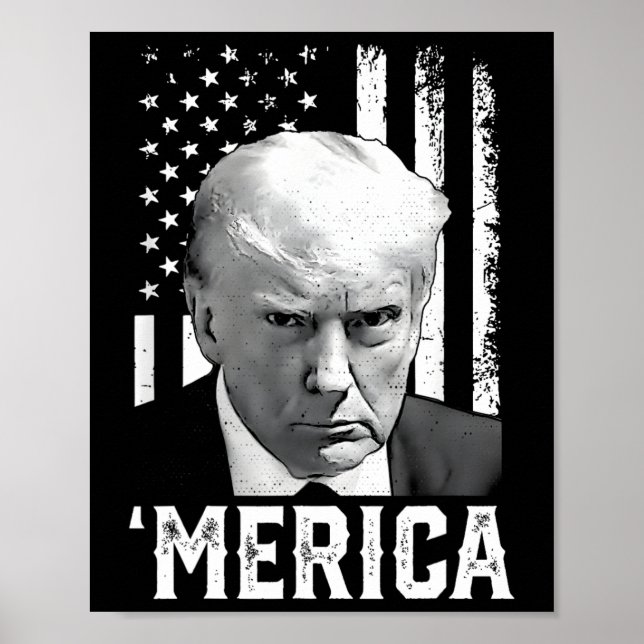 Affiche Merica Trump 4 juillet heureux Trump Drapeau améri (Devant)