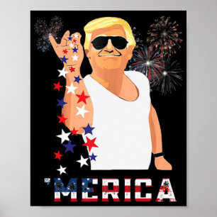 Affiche Merica Trump en tenue Don Drunk Donald Drunk 4e de