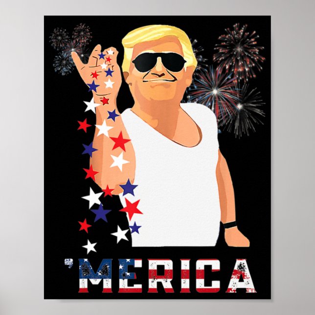 Affiche Merica Trump en tenue Don Drunk Donald Drunk 4e de (Devant)