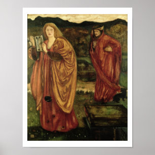 Affiche Merlin et Nimue du Morte d'Arthur, 1861