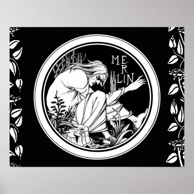 Affiche Merlin imaginaire Art Nouveau (Devant)