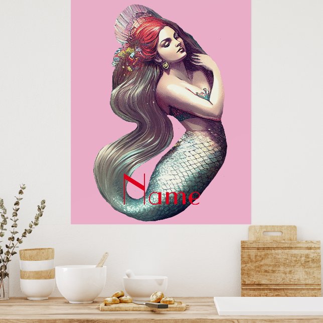 Affiche Mermaid Beauté de Redhead Thunder_Cove (Cuisine)