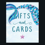 Affiche Mermaid Birthday Party Cards and Gifts Sign<br><div class="desc">This Mermaid Birthday Party Cards and Gifts Sign is the perfect way to make your birthday celebration truly magical.</div>