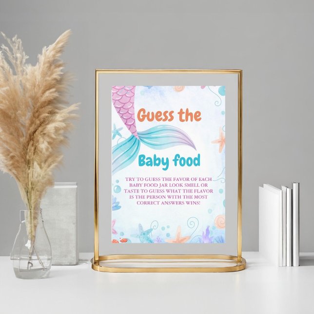 Affiche Mermaid Devine Le Baby shower alimentaire bébé Jeu (Créateur téléchargé)