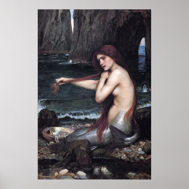 Affiche Mermaid John William Waterhouse Mythologique (Devant)