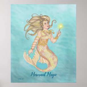 Affiche Mermaid Magic, Sirène, Fée, Féerie, Sorcière de me