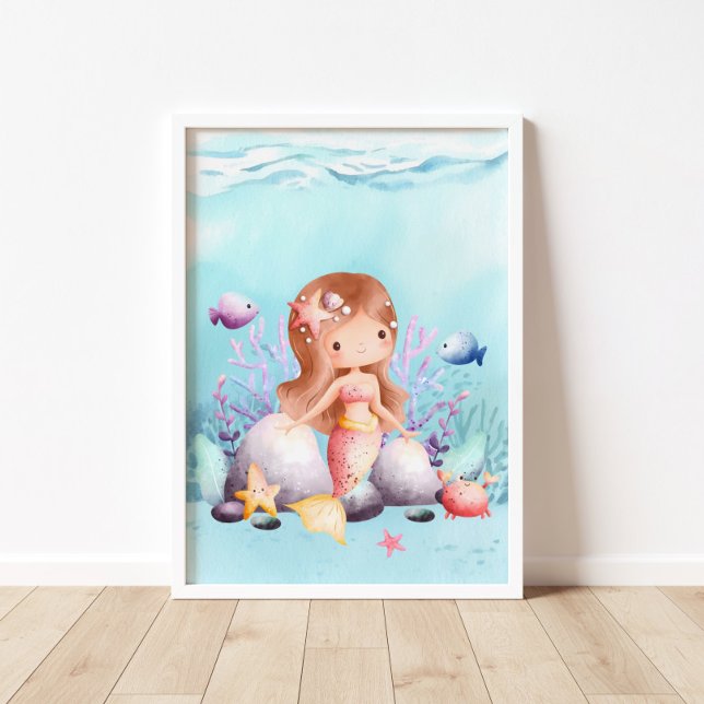 Affiche Mermaid Nautique Mur Art (Créateur téléchargé)