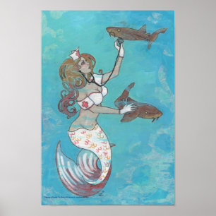 Affiche Mermaid Nurse Shark Imaginaire Art Imprimer l'affi