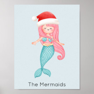 Affiche Mermaid Père Noël Noël